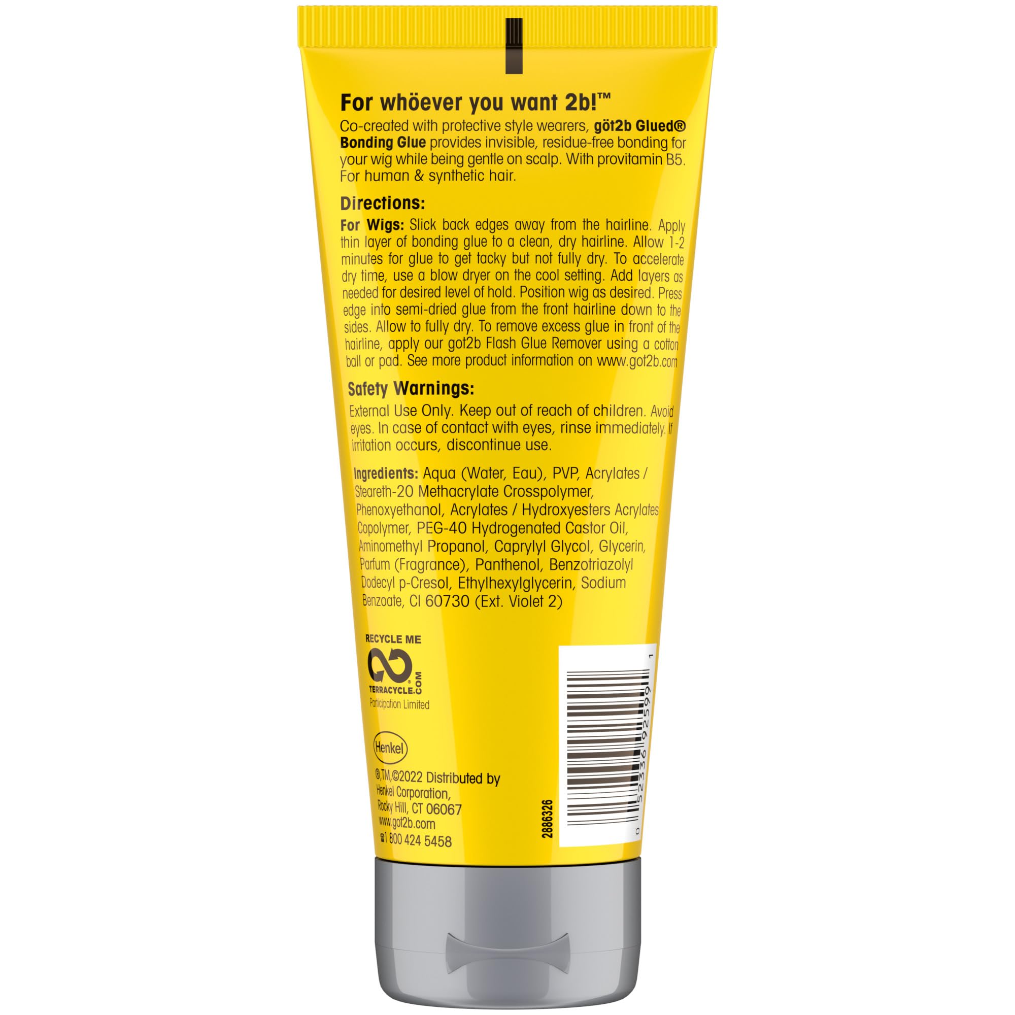Got2b Glued Bonding Glue, uso diario confiable para cualquier estilo de peluca.