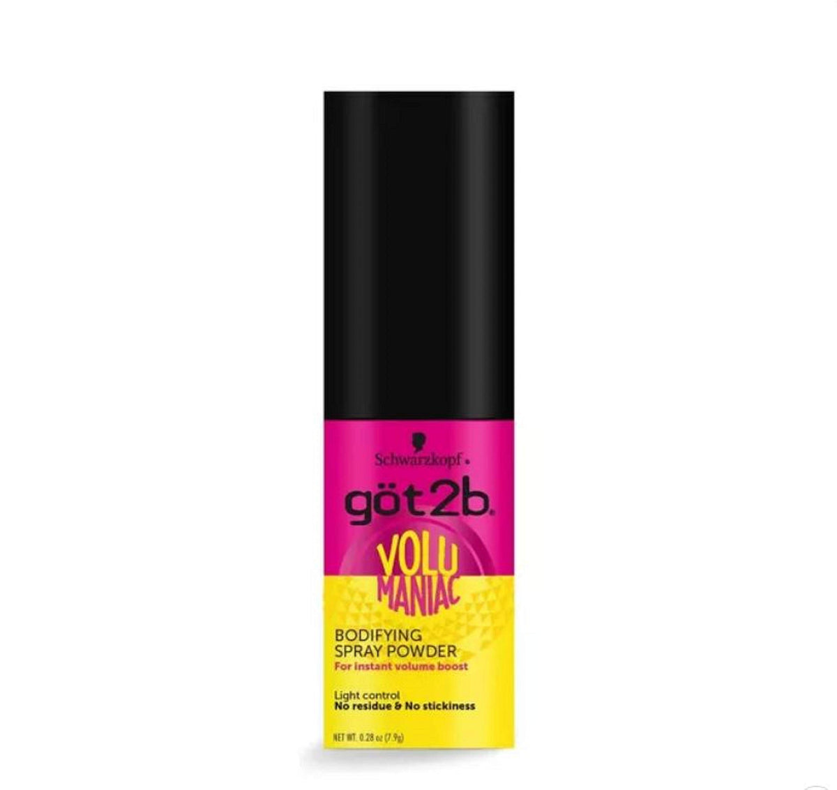Got2b Volumaniac polvo envase frontal, control ligero para peinados diarios.