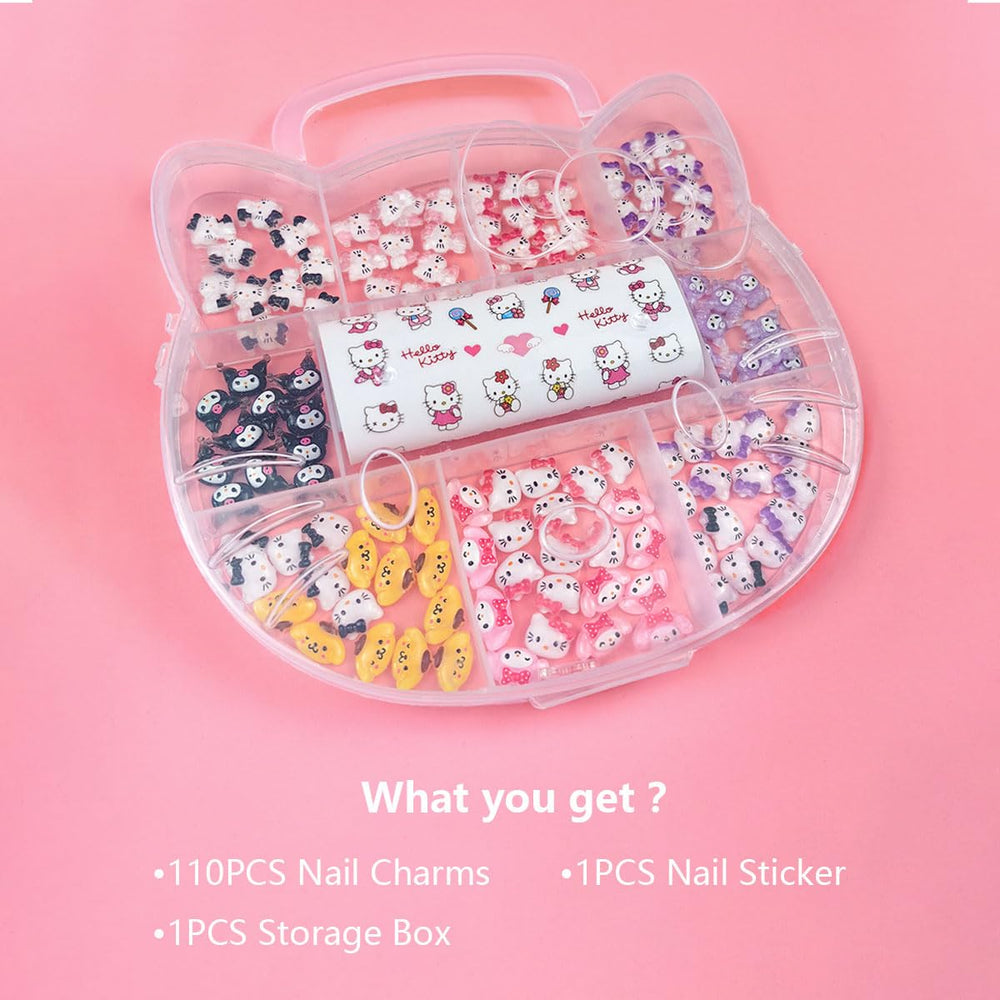 GOTPE adornos para uñas kawaii con base plana en resina para un acabado compacto