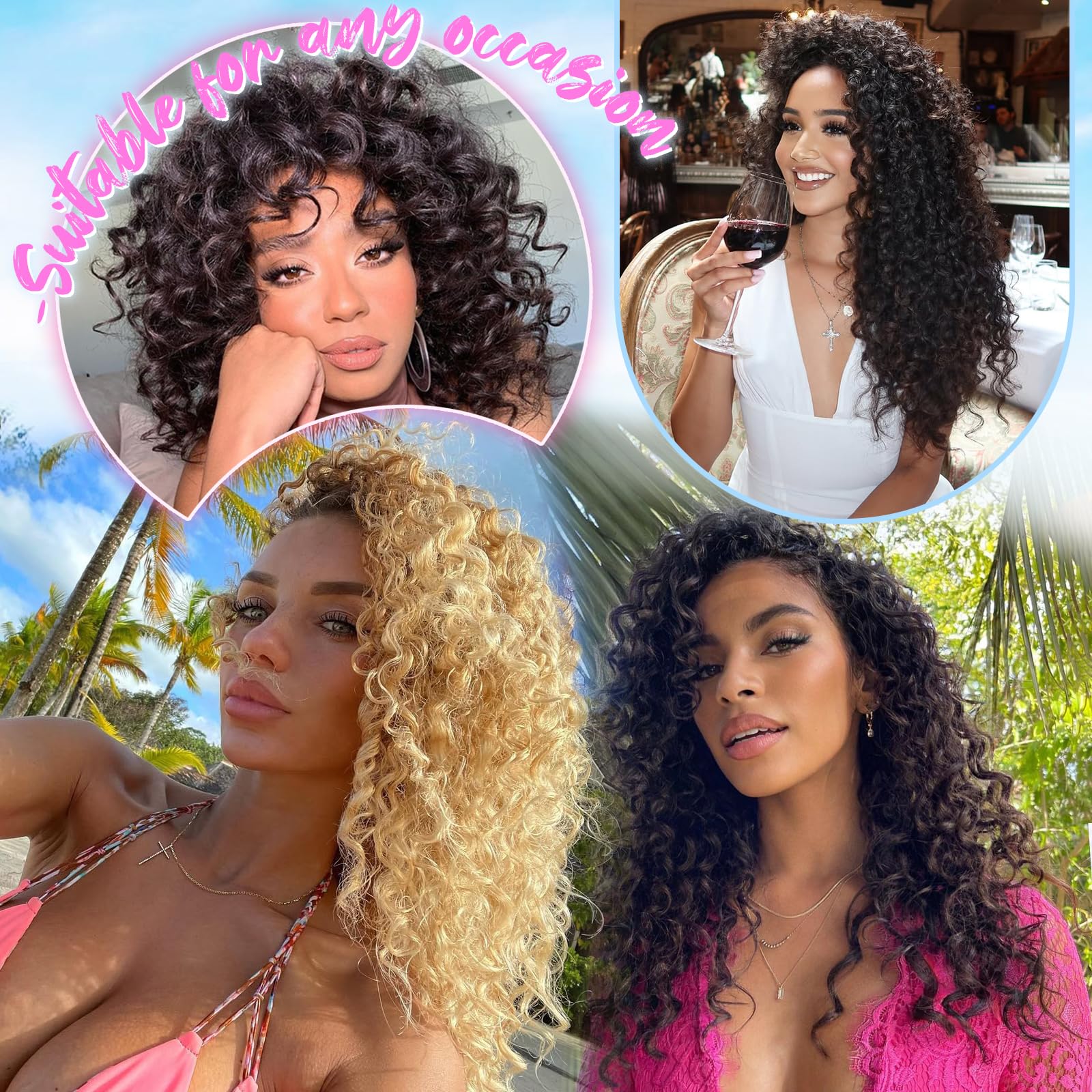 GOWIT crochet hair, 12 inch worn by models for versatile looks.