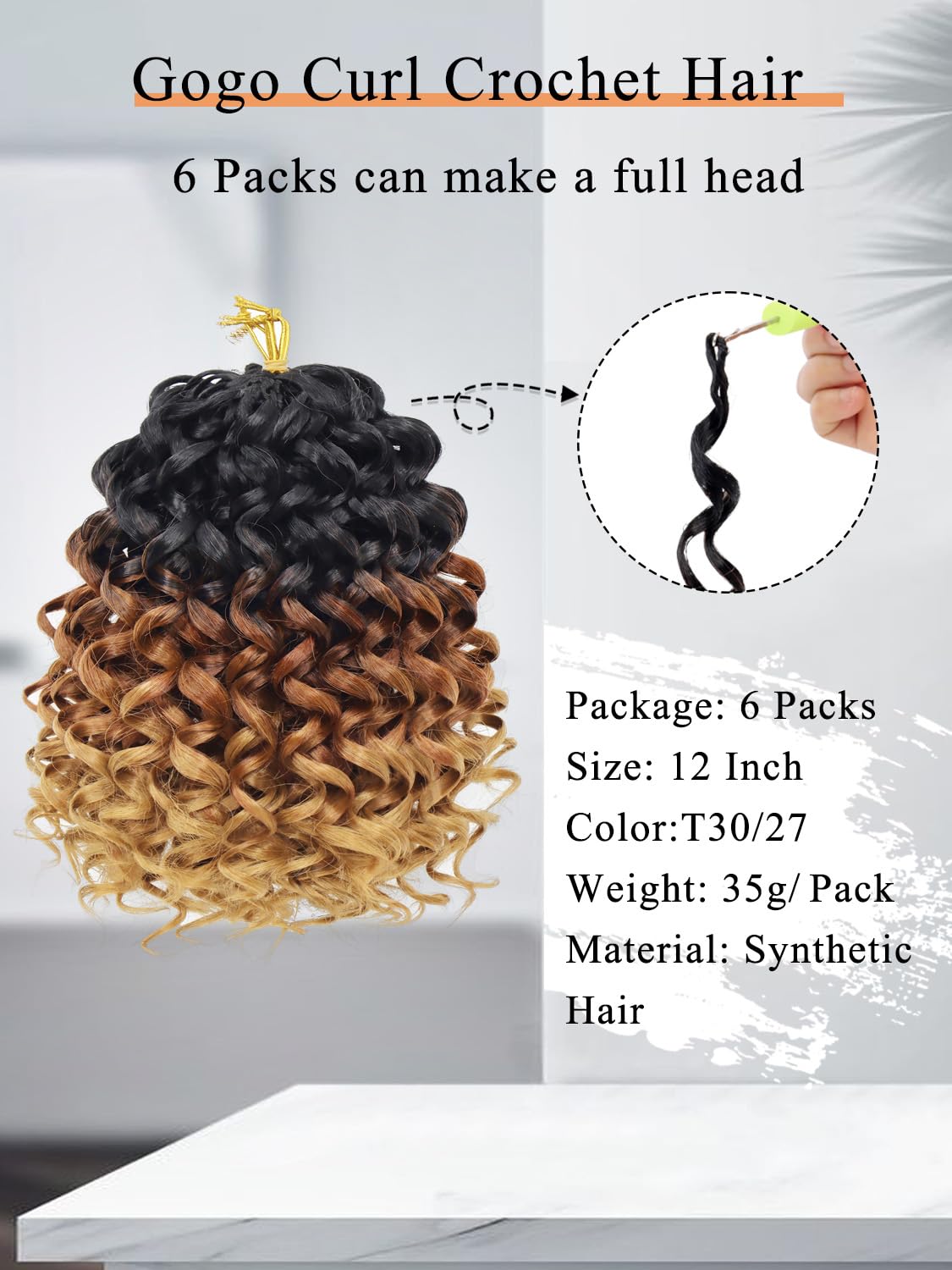 Gowit Gogo Curl 8in: textura suave que se mueve.