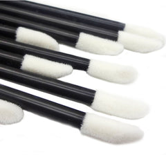 GoWorth: aplicadores labiales desechables con mango negro para uso práctico.
