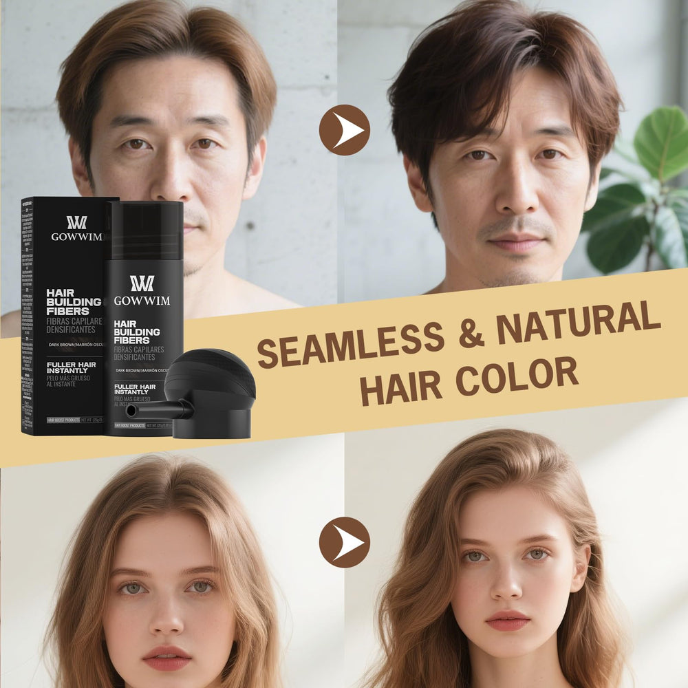 gowwim fibras capilares efecto volumen, cabello más grueso al instante