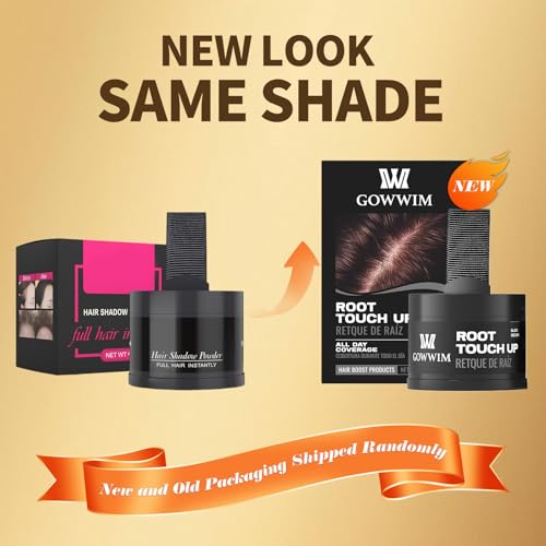 gowwim polvo de línea de pelo canas ocultas con tono negro compatible.