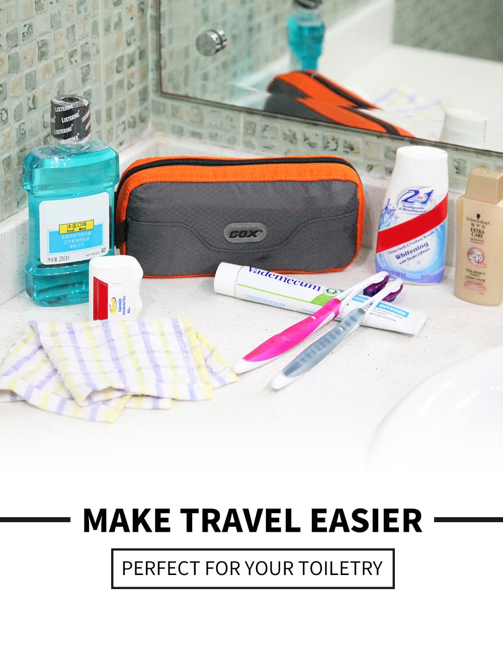GOX conjunto de aseo con bolsillos, ideal para ordenar productos de baño.