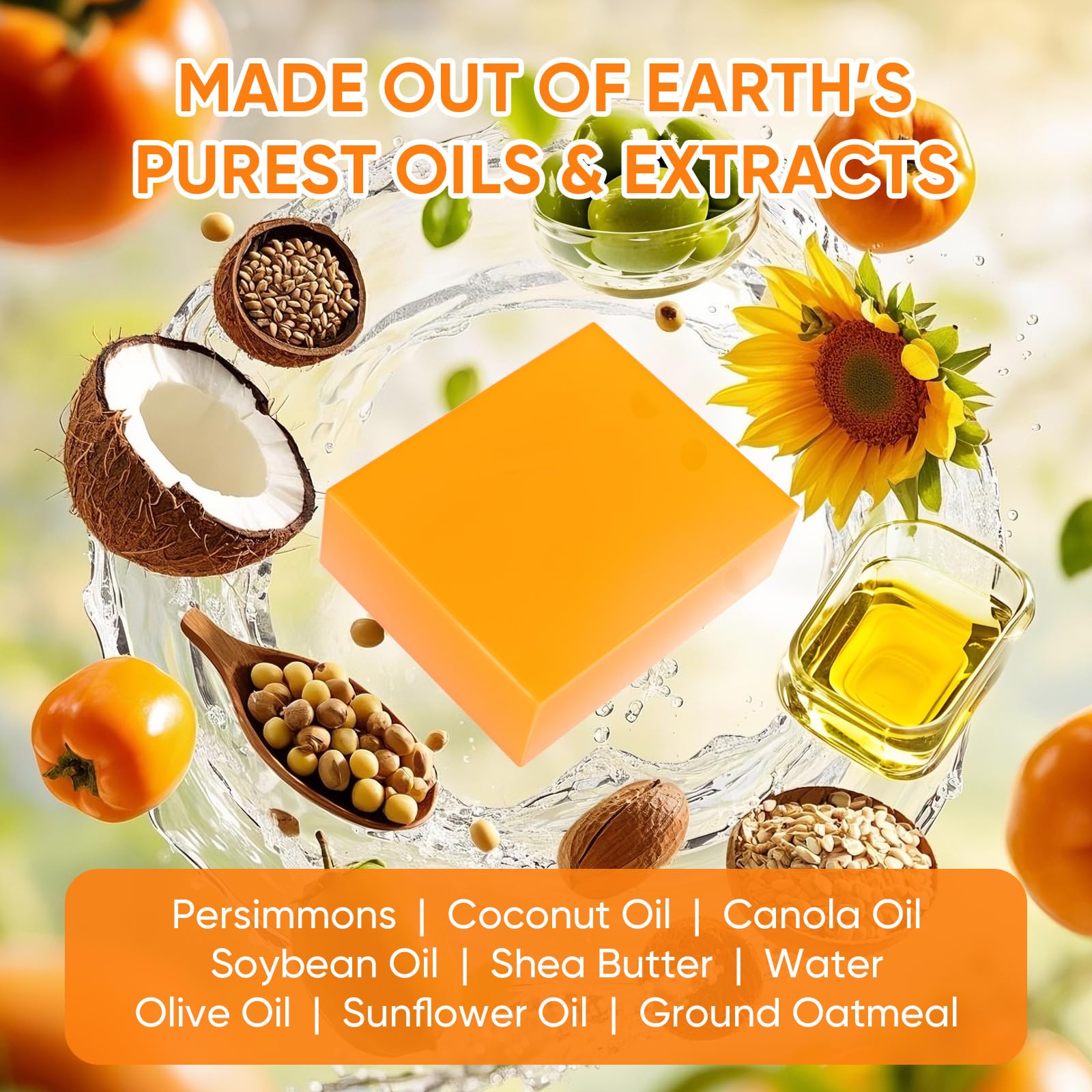 GPP Persimmon Soap Bar foamy lather demonstrates gentle cleansing and odor control.
