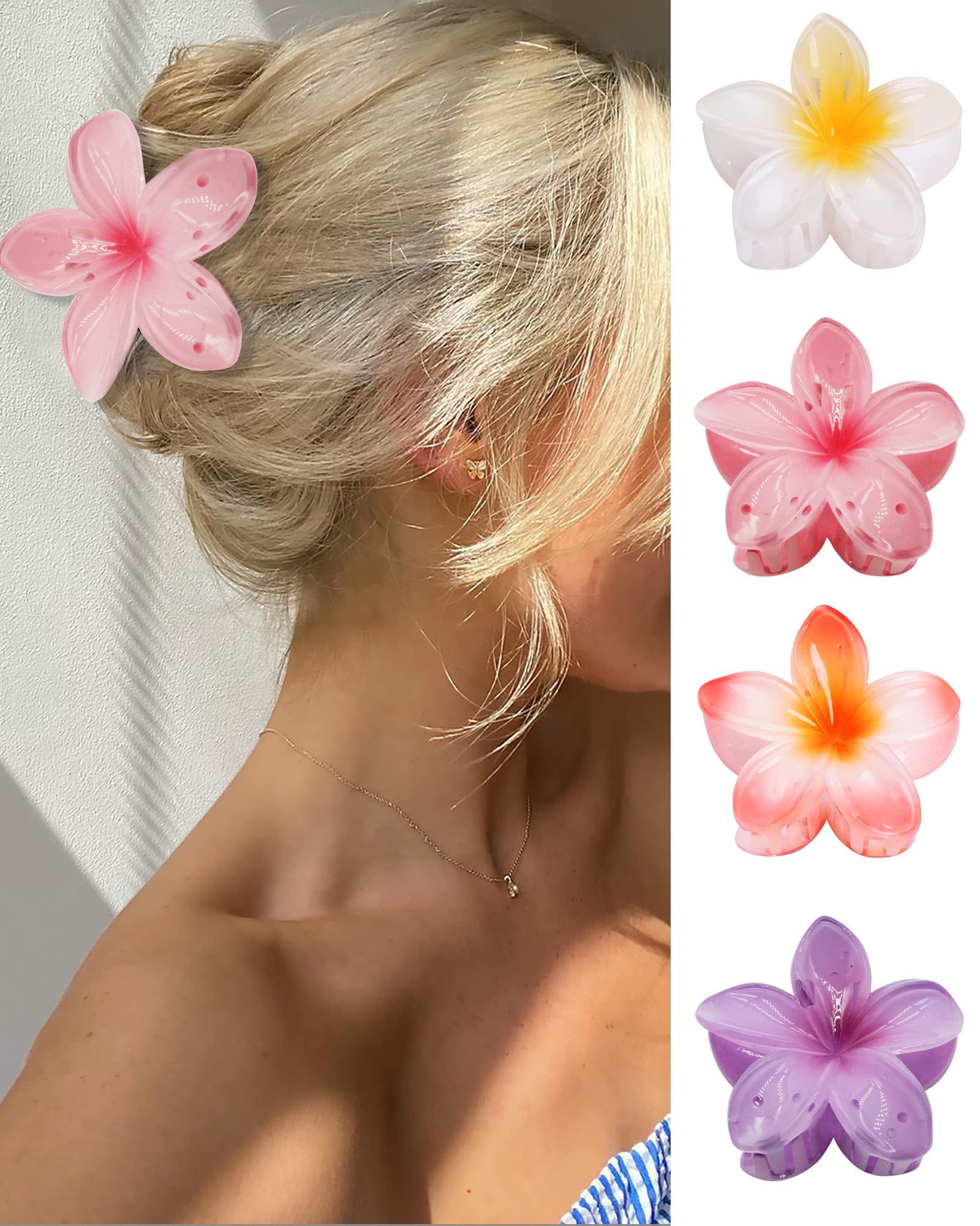 Pinzas florales GQLV para pelo grande y colorido, agarre estable.