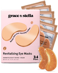 Grace et Stella Patches Yeux Caféine – boîte élégante prête à l’emploi pour un teint frais.