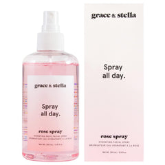 Grace & Stella agua de rosas botella, refresca y deja resplandor natural