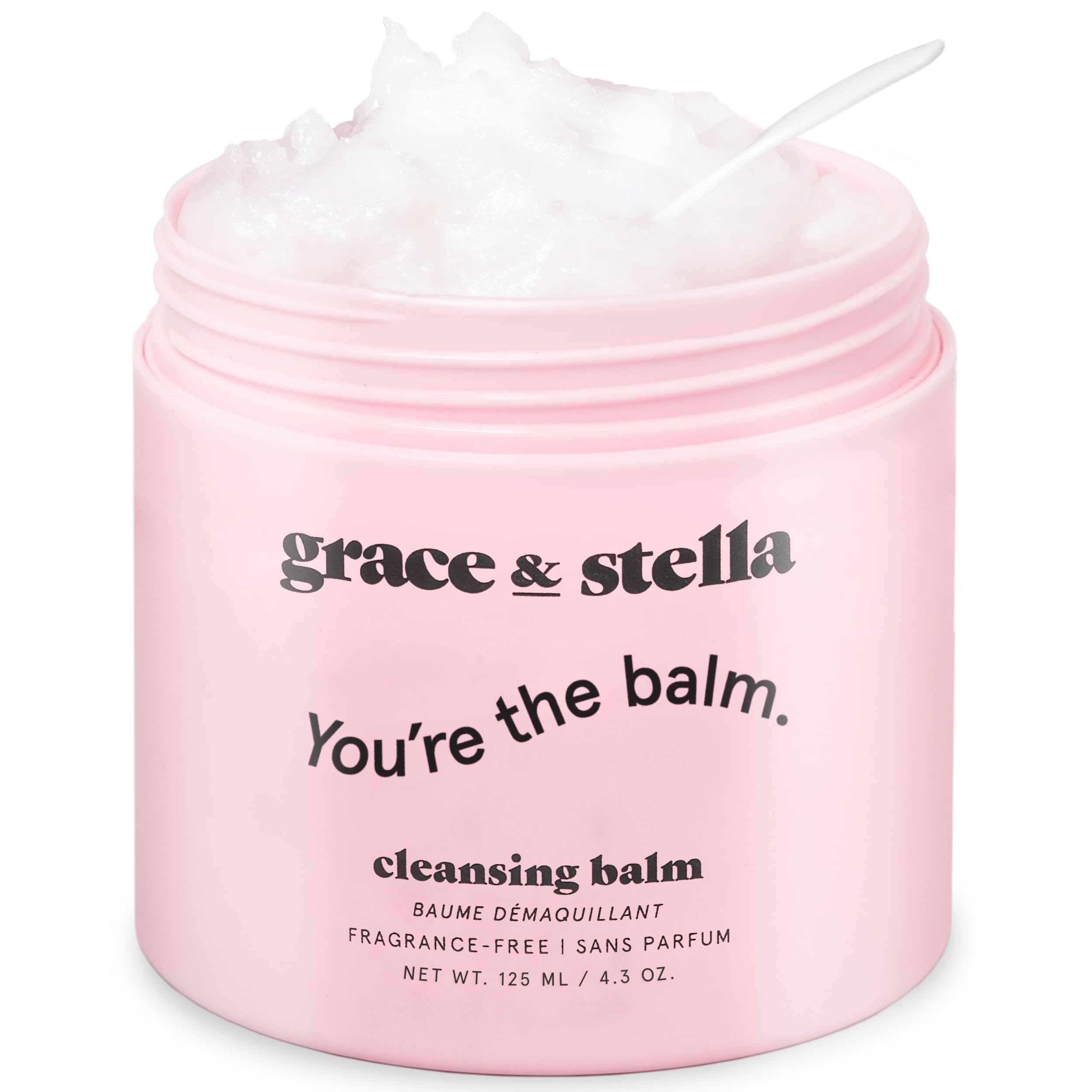 Grace & Stella desmaquillante balm, textura sensorial para retirar maquillaje suavemente.