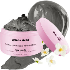 Grace & Stella mascarilla lodo mar muerto purifica poros y realza brillo natural.