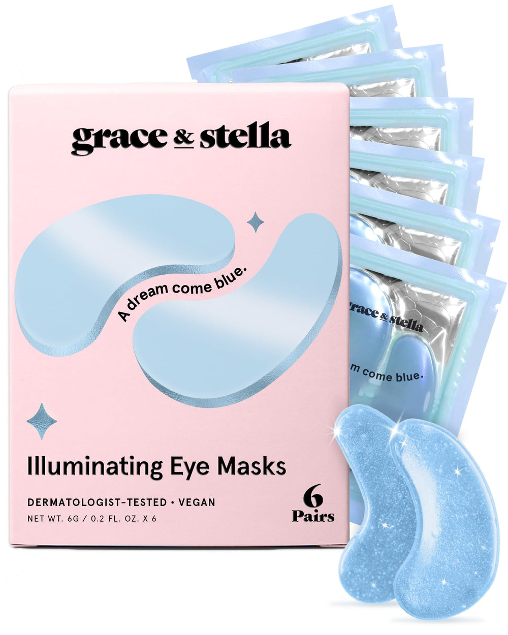 Grace & Stella mascarillas ojos azules para cuidado diario