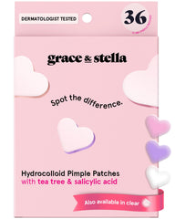 Parche Grace & Stella con corazón rosado para cubrir granos y mejorar la apariencia