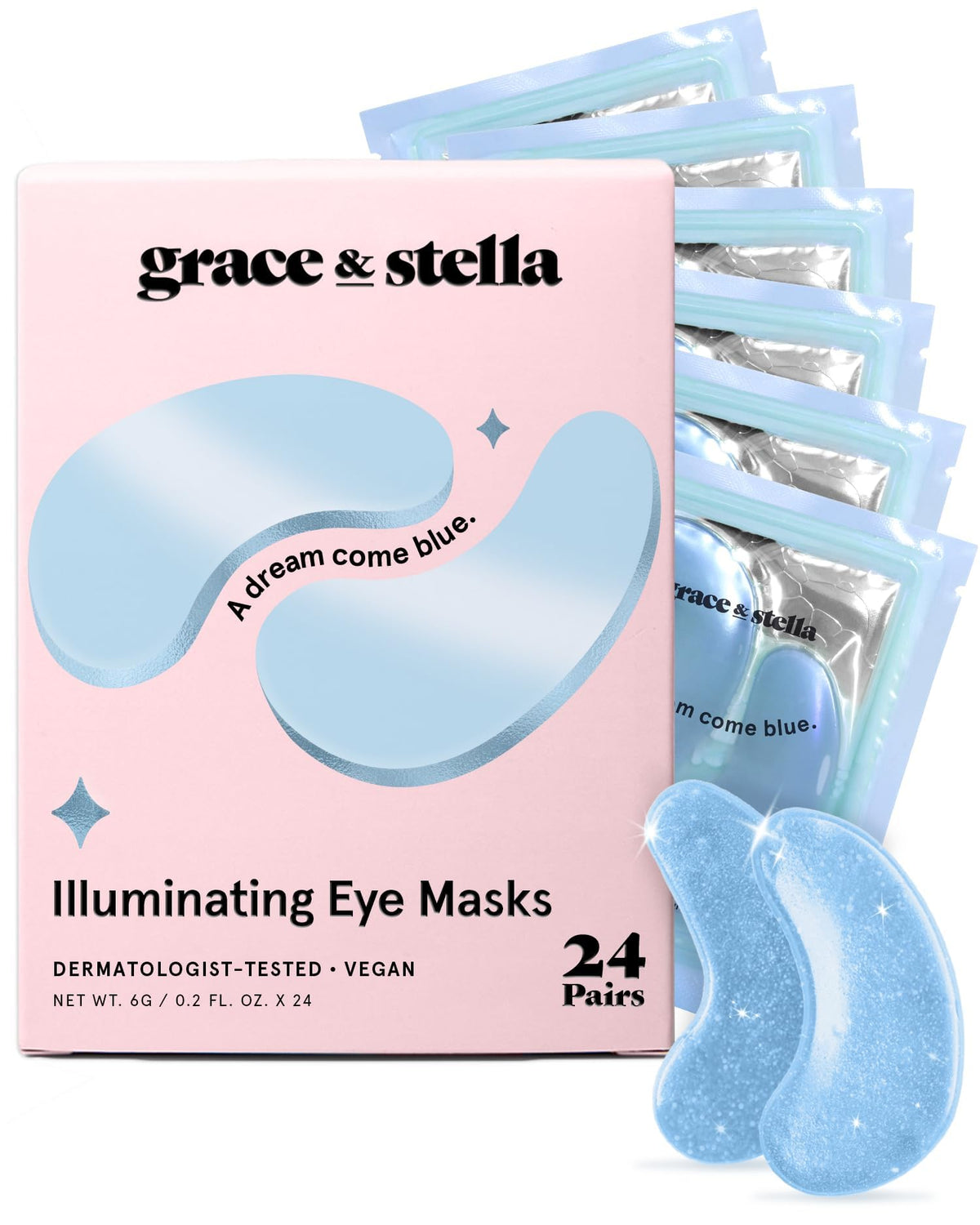 Parche ocular azul grace & stella para ojeras y cansancio