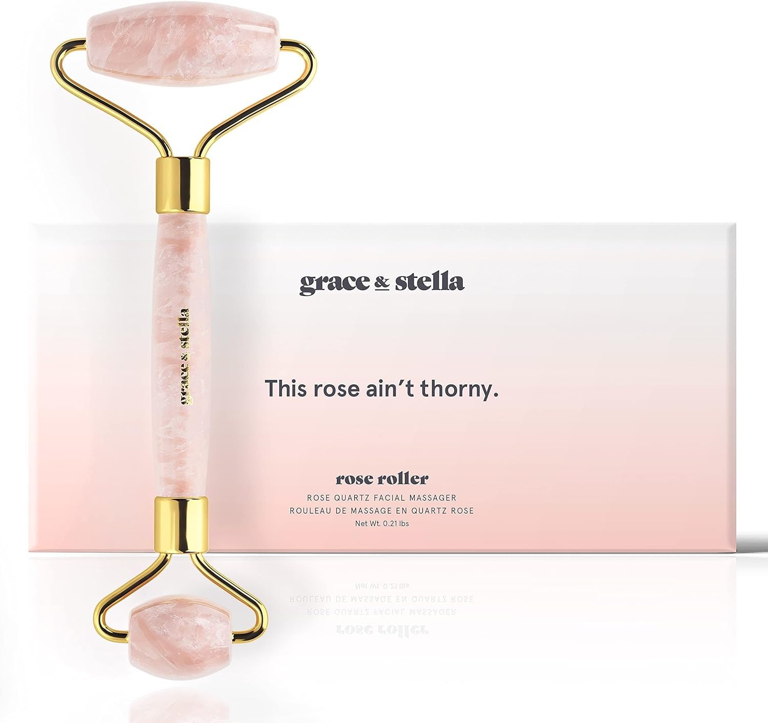 grace & stella rodillo facial cuarzo rosa masaje relajante diario