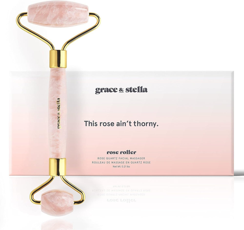 grace & stella rodillo facial cuarzo rosa masaje relajante diario