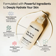 Grace & Stella serum, envase de vidrio que resalta la fórmula hidratante.