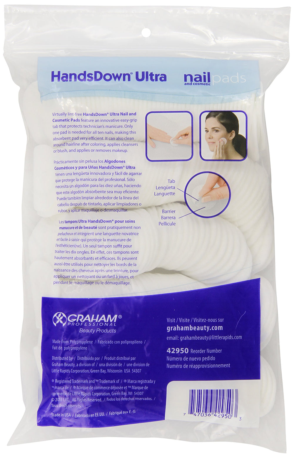 Graham Medical Hands Down Ultra, paño cosmético para aplicación de maquillaje.