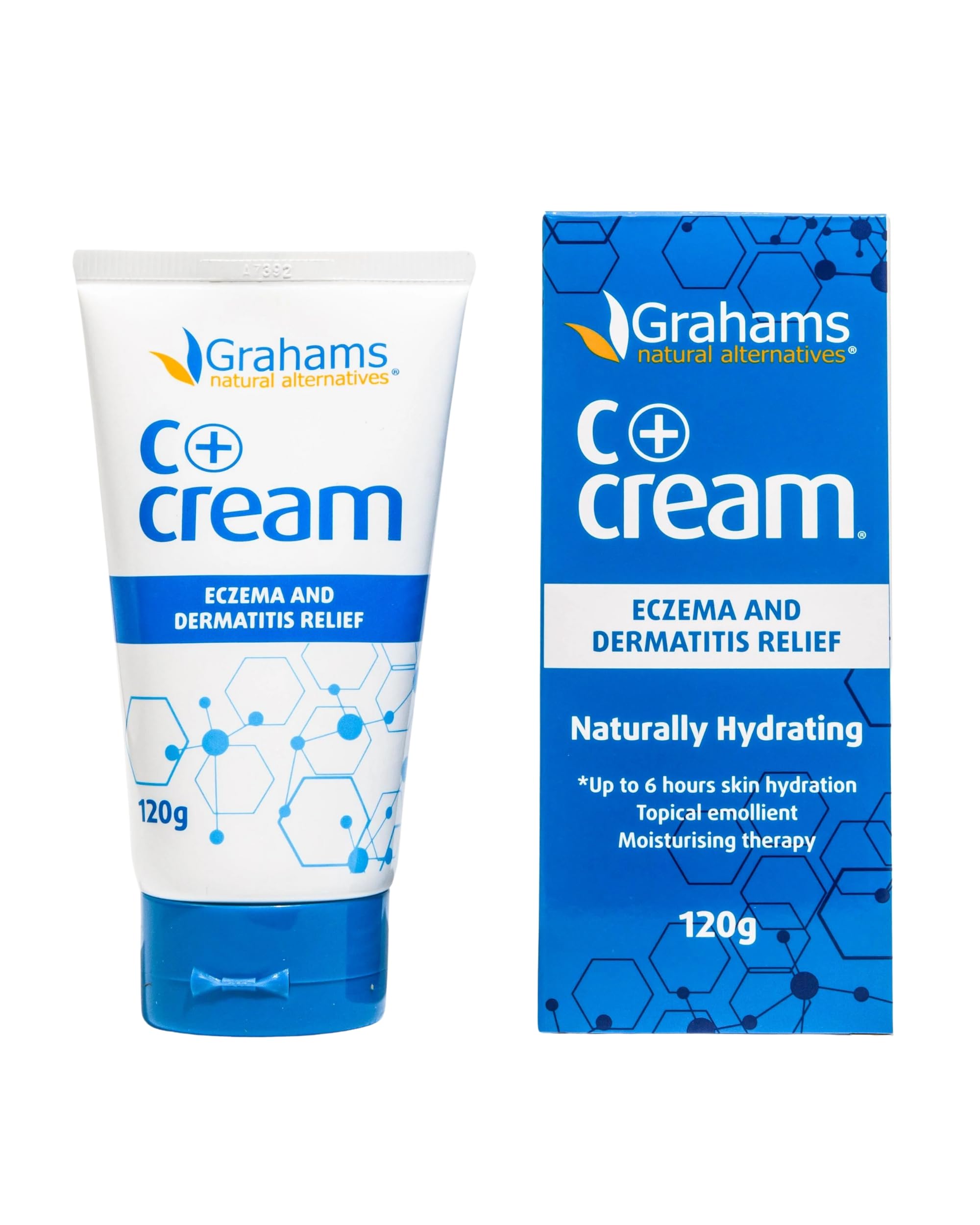 Grahams Natural C+ Crème pour eczéma – bouteille pompe visible, hydratation durable.
