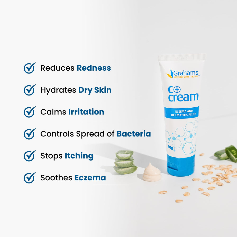 Grahams Natural C+ Crème – emballage simple et pratique à emporter.
