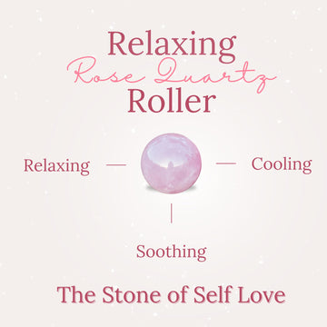 Rose quartz roller in action on Grandma Flo's Naturals castor oil