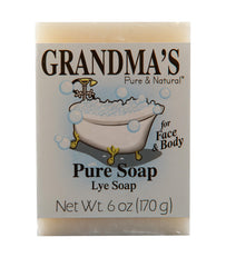 Jabón de lejía sin fragancia de GRANDMA'S PURE & NATURAL para limpieza facial y corporal