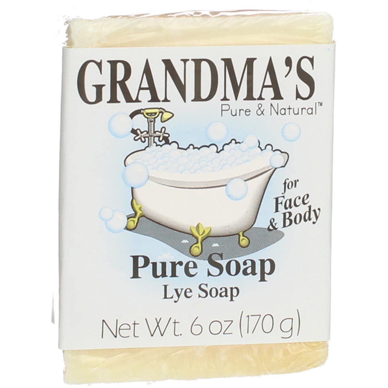 GRANDMA'S PURE & NATURAL jabon lejía, uso facial suave para piel sensible