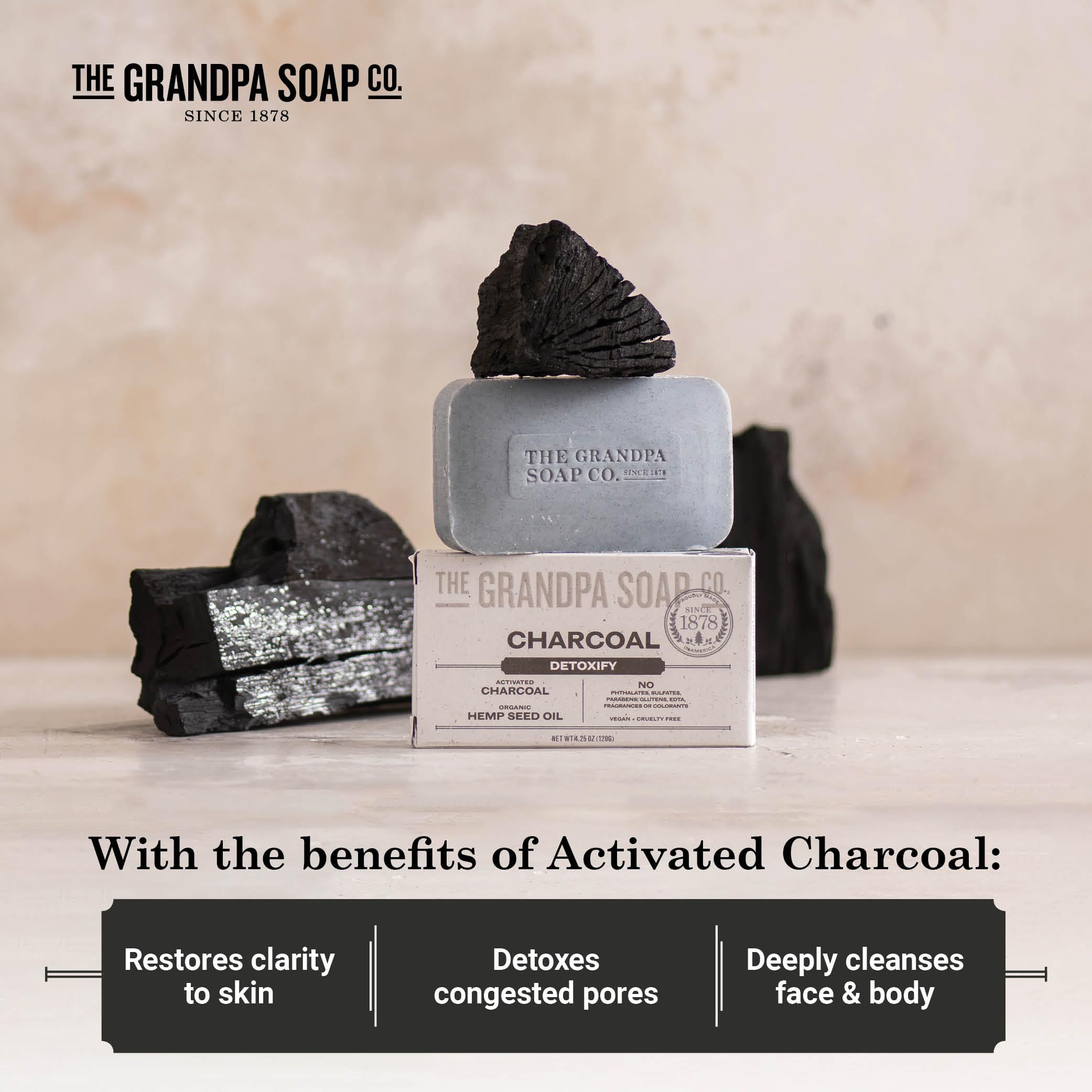 The Grandpa Soap Company Barra vegana y libre de crueldad para cuidado suave.