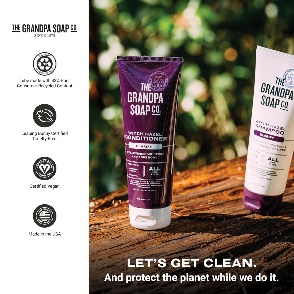 Cabello coloreado con suavidad y brillo natural de The Grandpa Soap Company.