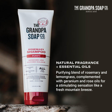 Envase 42% reciclado post consumo de The Grandpa Soap Company.