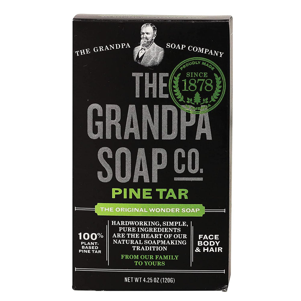 Grandpa's jabón alquitrán de pino, barra 4.25 oz, limpieza suave y natural