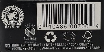 Grandpas Wonder: empaque sencillo sin colores ni fragancias añadidas.