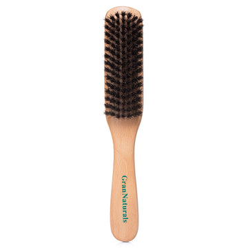 GranNaturals Cepillo cerdas jabalí espalda lisa para control del frizz y acabado pulido