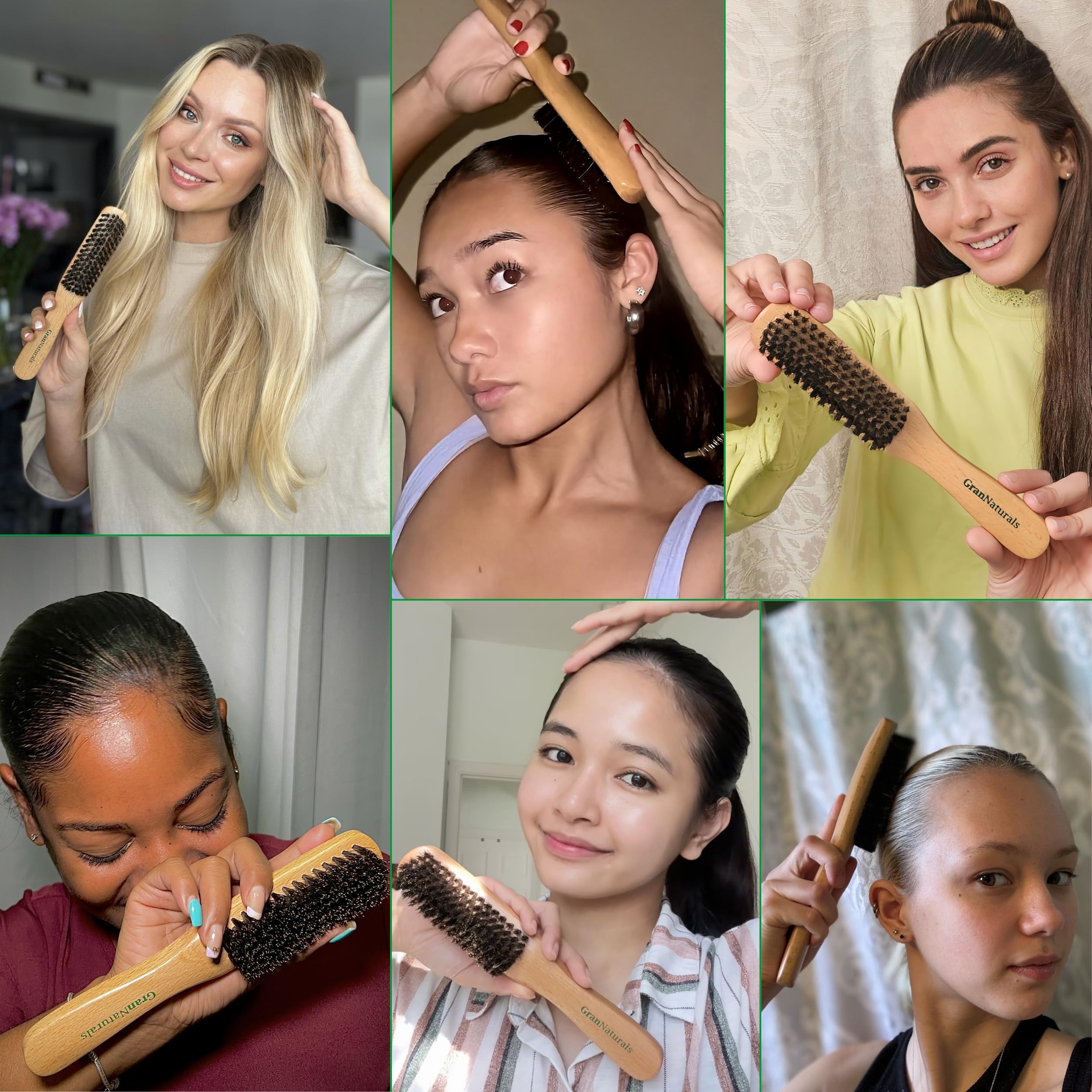 GranNaturals Cepillo control del frizz protege el peinado en humedad
