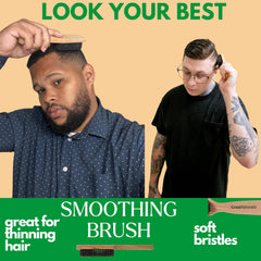 Cerdas de jabalí de rigidez media para cabello corto y barba.