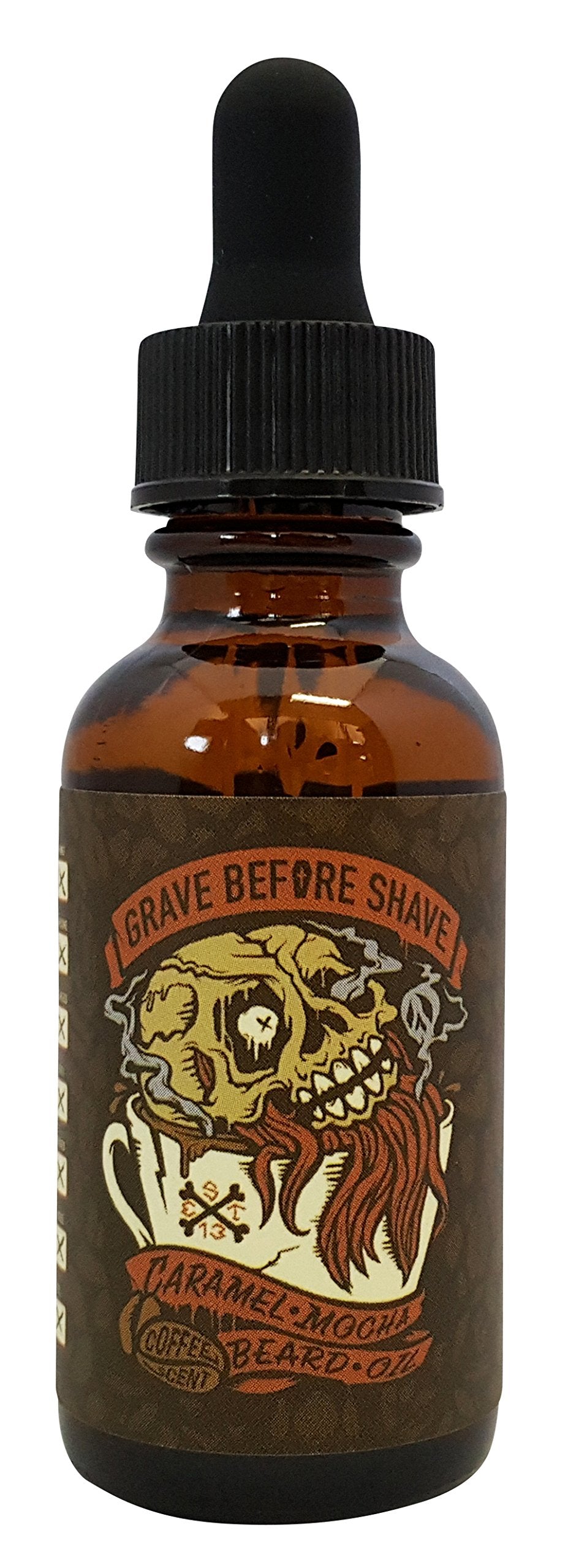 Grave Before Shave Etiqueta de ingredientes naturales, diseño claro para el día a día.