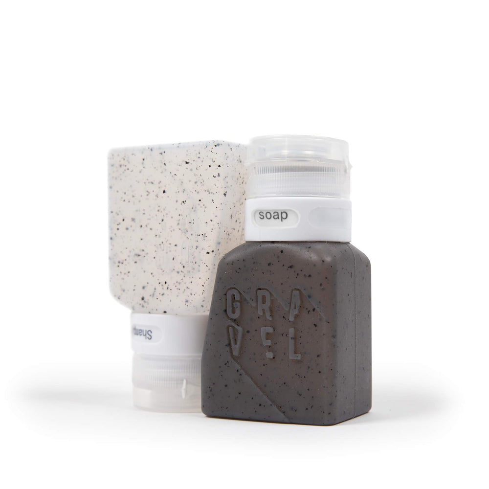 Gravel botellas con bolsa transparente, facilita la organización de líquidos de viaje