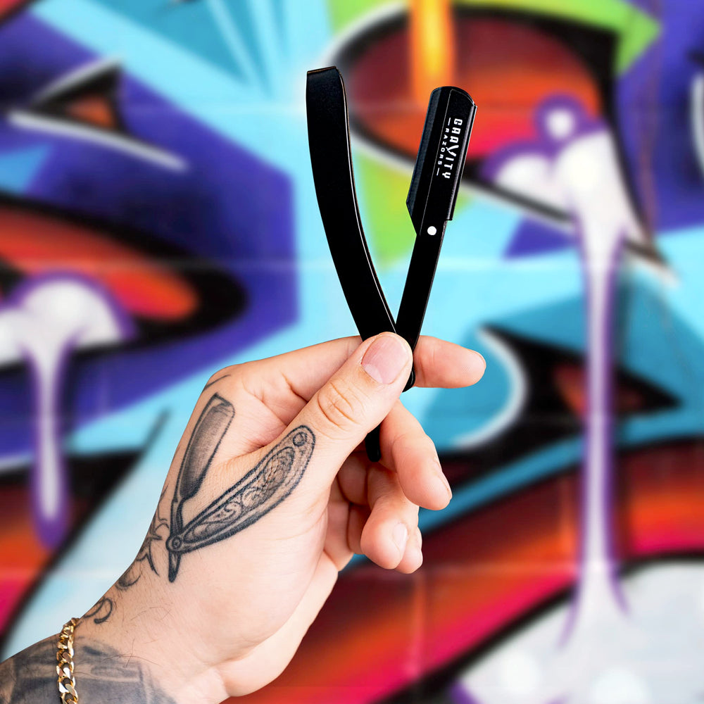 GRAVITY RAZORS kit profesional con mango ergonómico para seguridad y comodidad