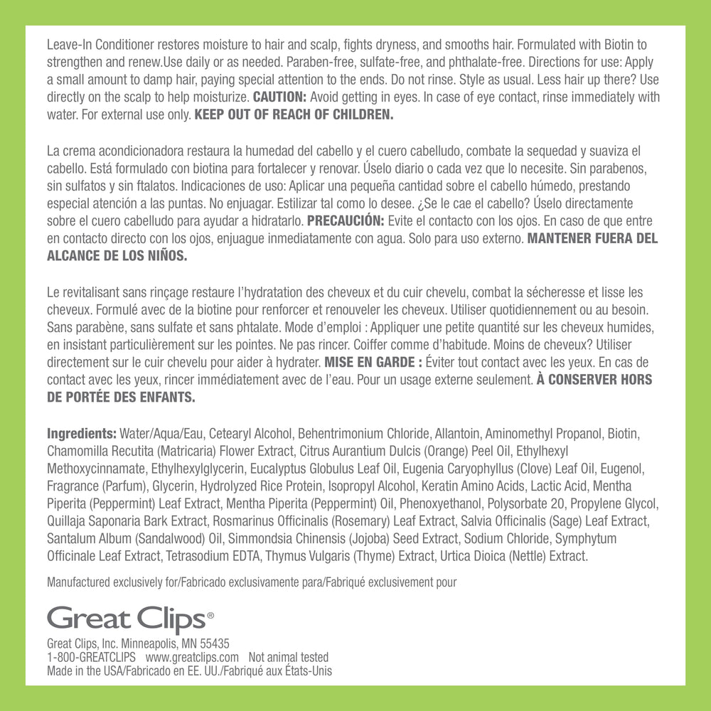 GREAT CLIPS Latitud: fórmula sin parabenos, sulfatos y ftalatos.