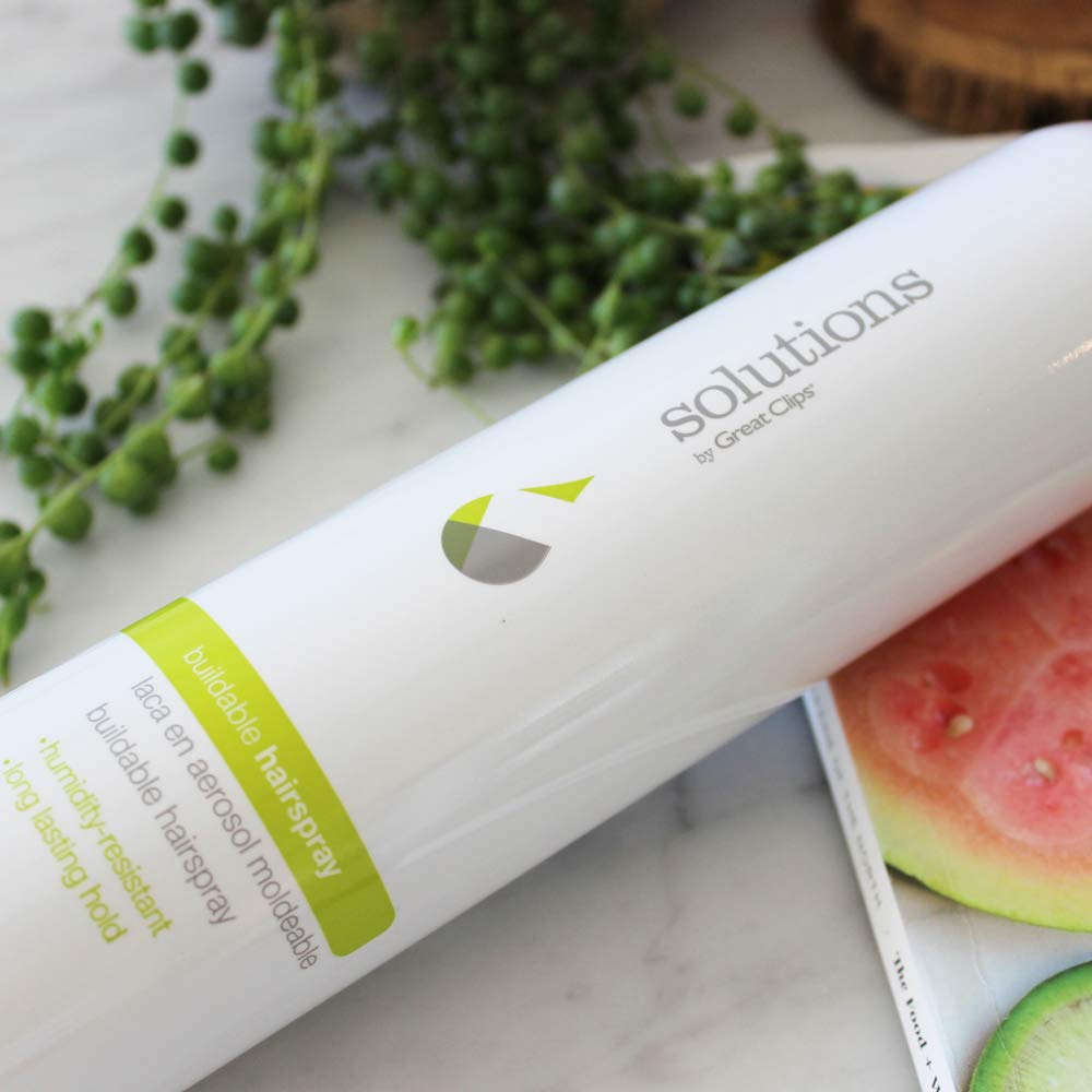 GREAT CLIPS Solutions Buildable Hairspray: aplicación suave sobre cabello seco