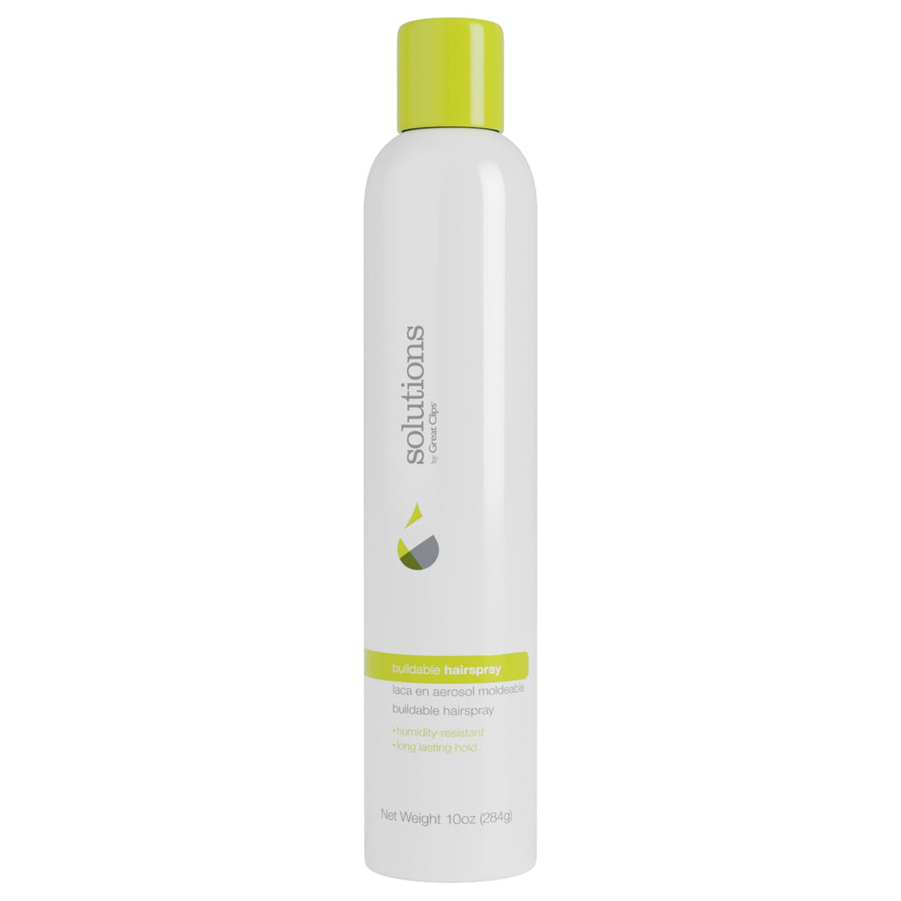 GREAT CLIPS Solutions Buildable Hairspray: lata de 10 onzas para fijación duradera