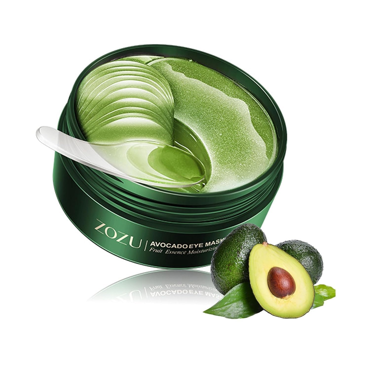 Green Cosmos avocado eye patch close-up emphasizing nourishing ingredients