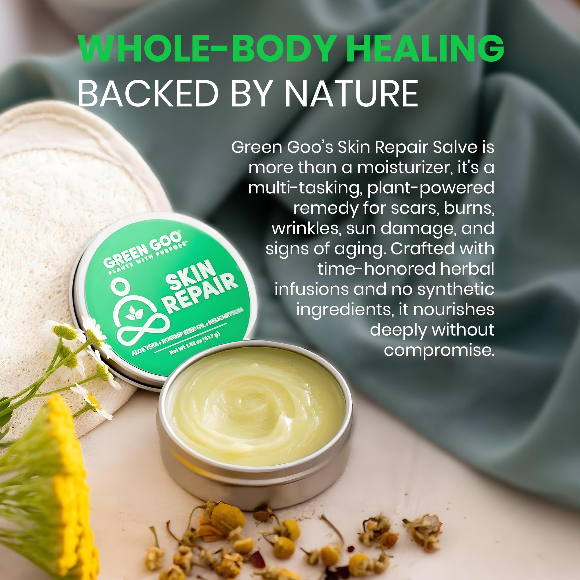 Ingrédient vitamine-e Green Goo pour la peau