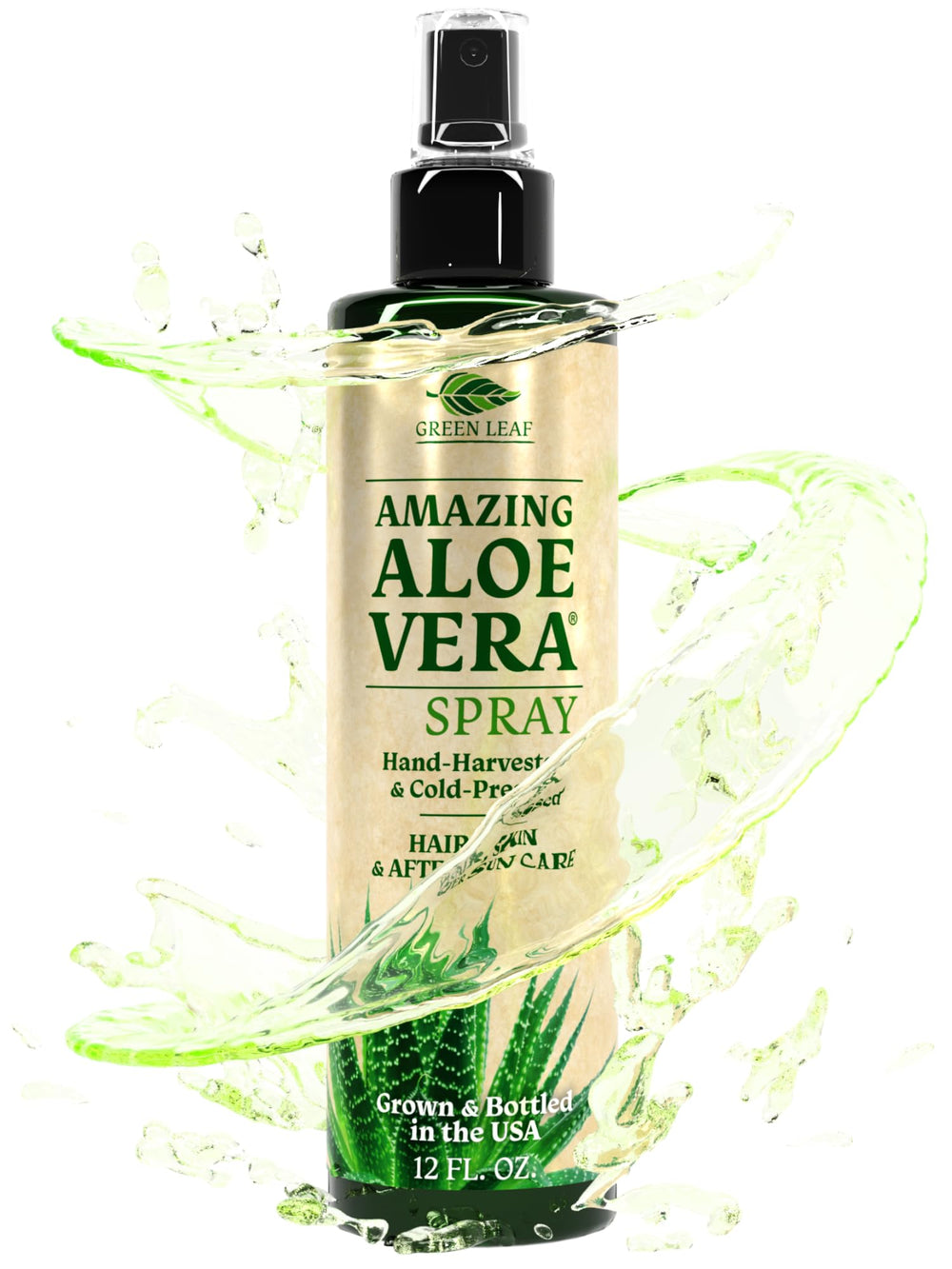Green Leaf Naturals Aloe Vera Spray en botella para hidratación de la piel