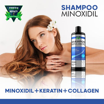 GREEN ROYALTY Minoxidil Champú – apto para cabello de todo tipo y texturas.