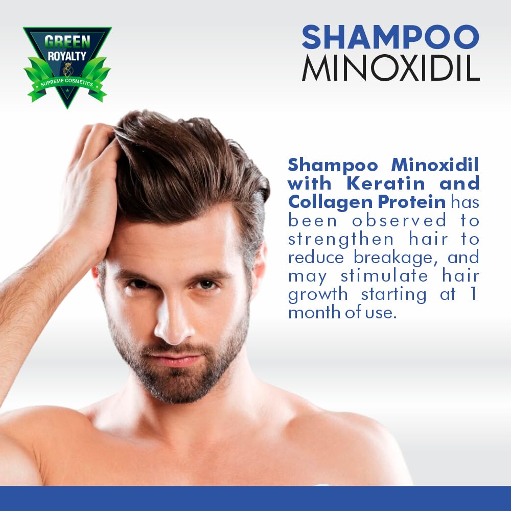 GREEN ROYALTY Minoxidil Champú – espuma cremosa, sensación lujosa durante el lavado.