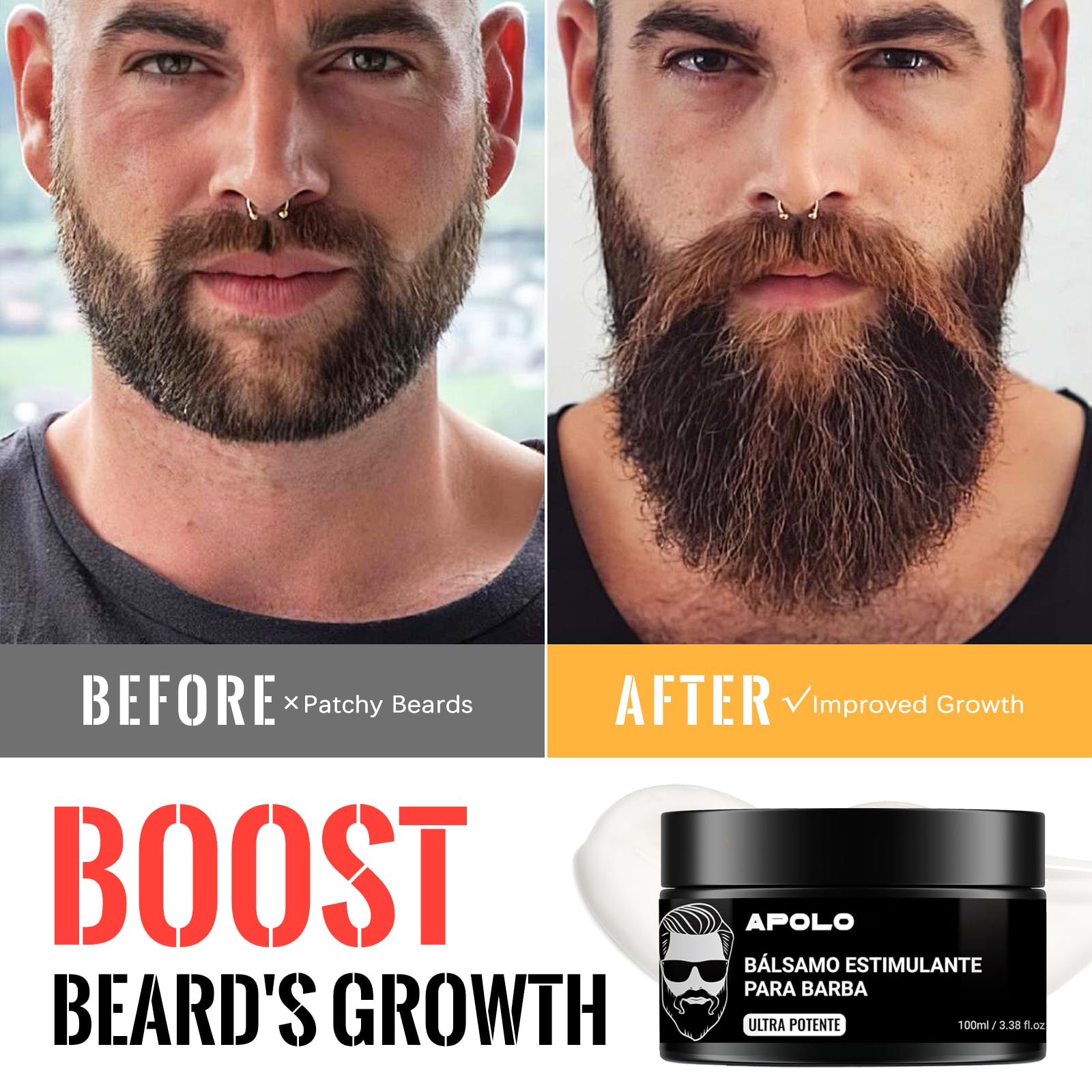 Green Tomato Apolo hidratación de piel facial para barba saludable.
