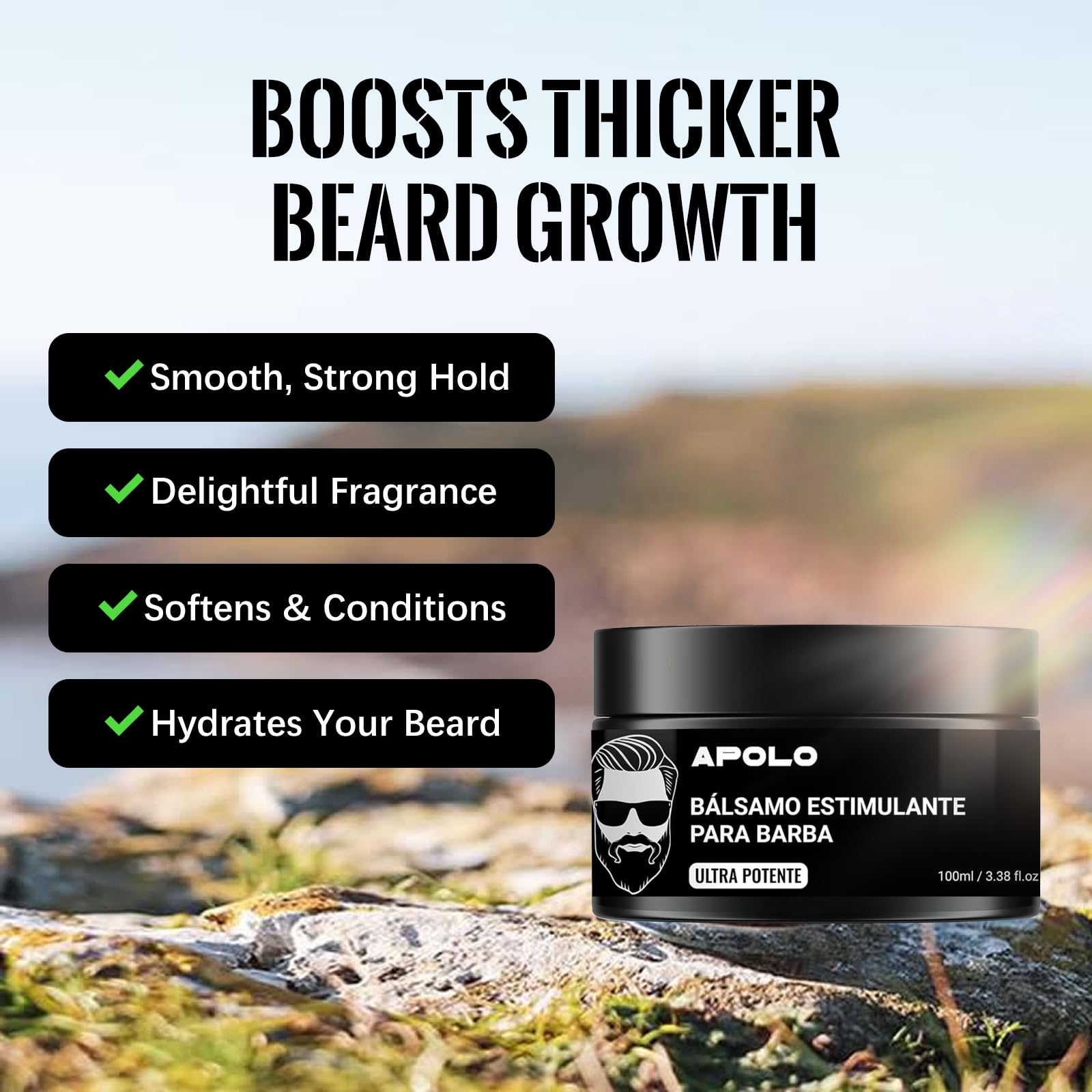 Green Tomato Apolo textura ligera para barba, absorción rápida sin grasa.