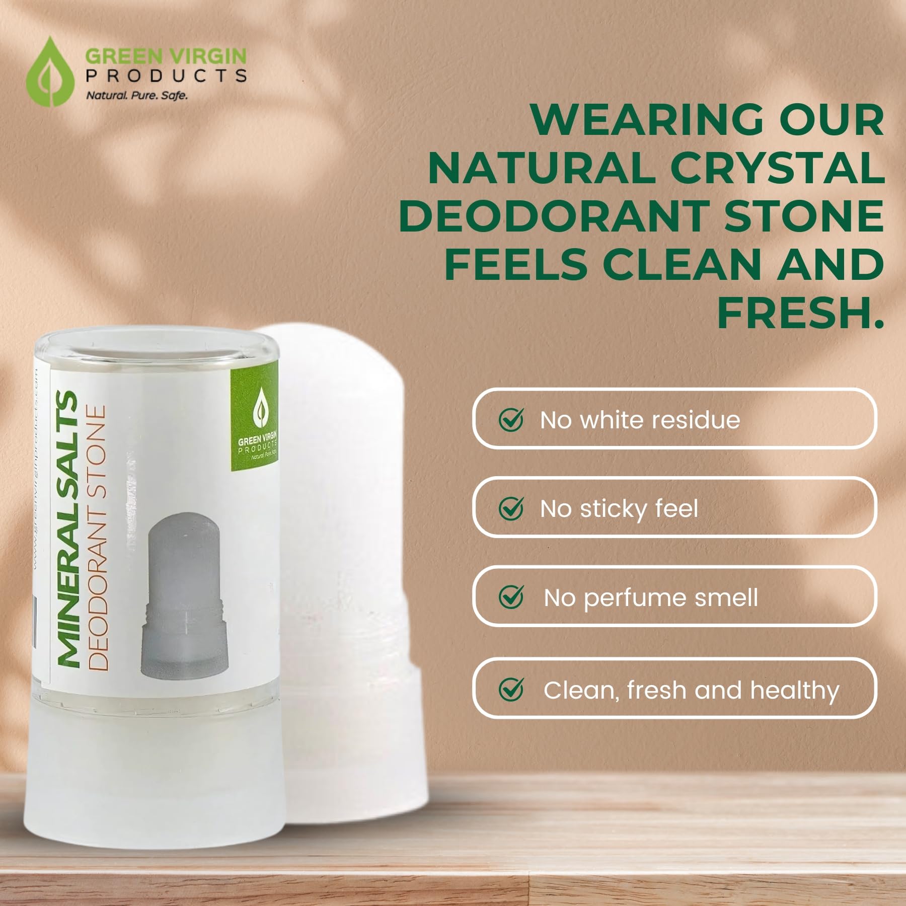 Textura cristal del desodorante piedra Green Virgin Products