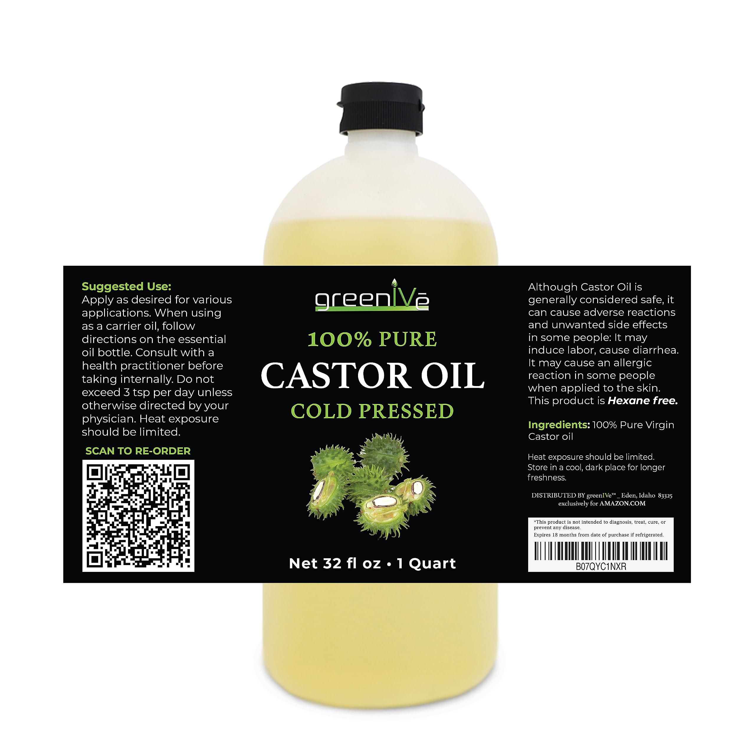GreenIVe Aceite de Castor: humectante facial suave para piel seca y zonas asperas